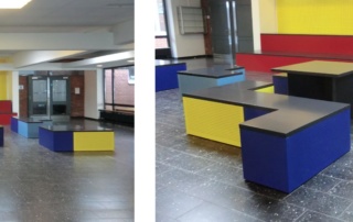 Möbel im Eingangsbereich Stadtteil-Schule